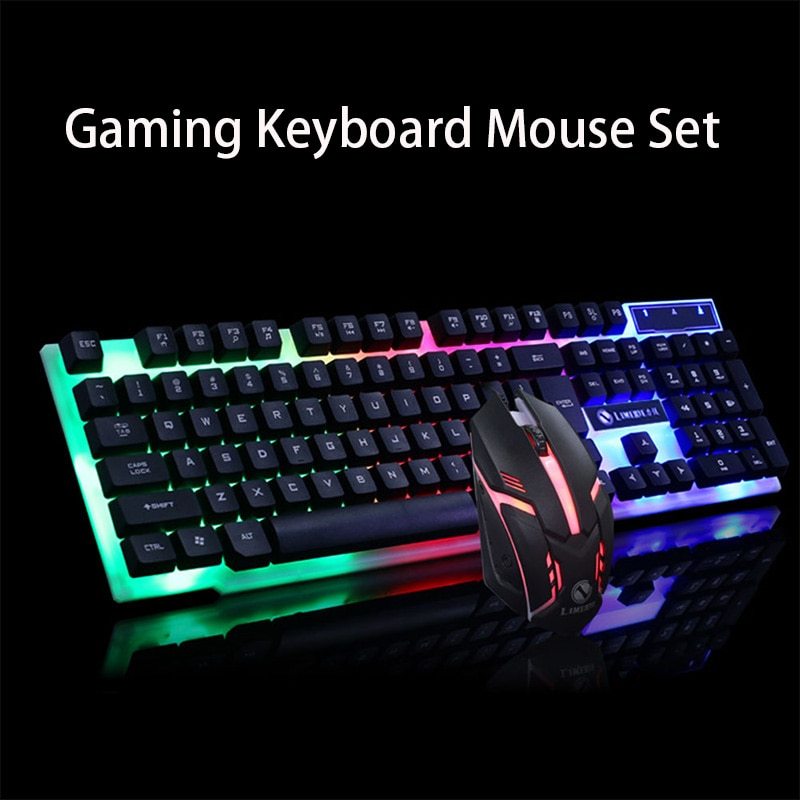 Glowing GTX300 Gaming Keyboard Mouse Set