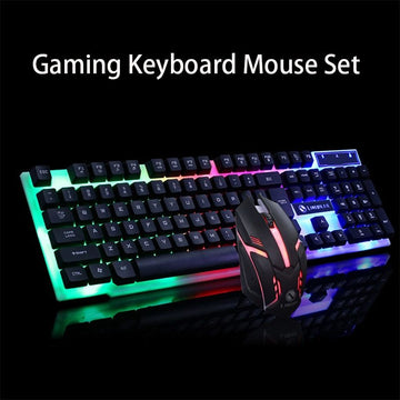 Glowing GTX300 Gaming Keyboard Mouse Set