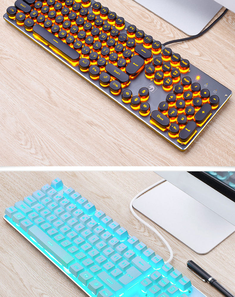 Home Punk Retro Luminous Keyboard
