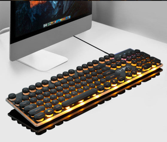 Glowing Retro Gaming Computer Keyboard