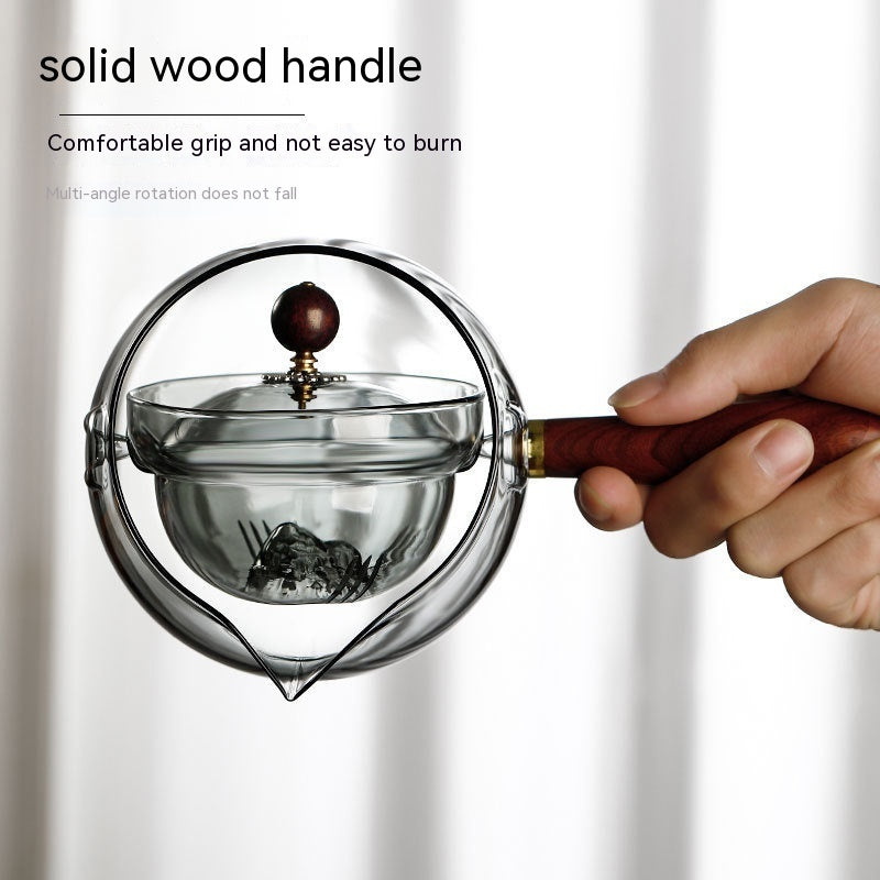 Rotary Heat-resistant Glass Teapot