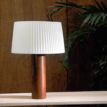 Pleated Solid Wood Bedside Lamp