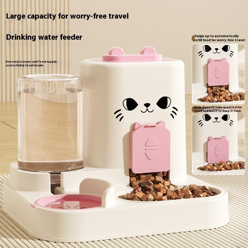 Water And Grain Integrated Casting Cat Feeder