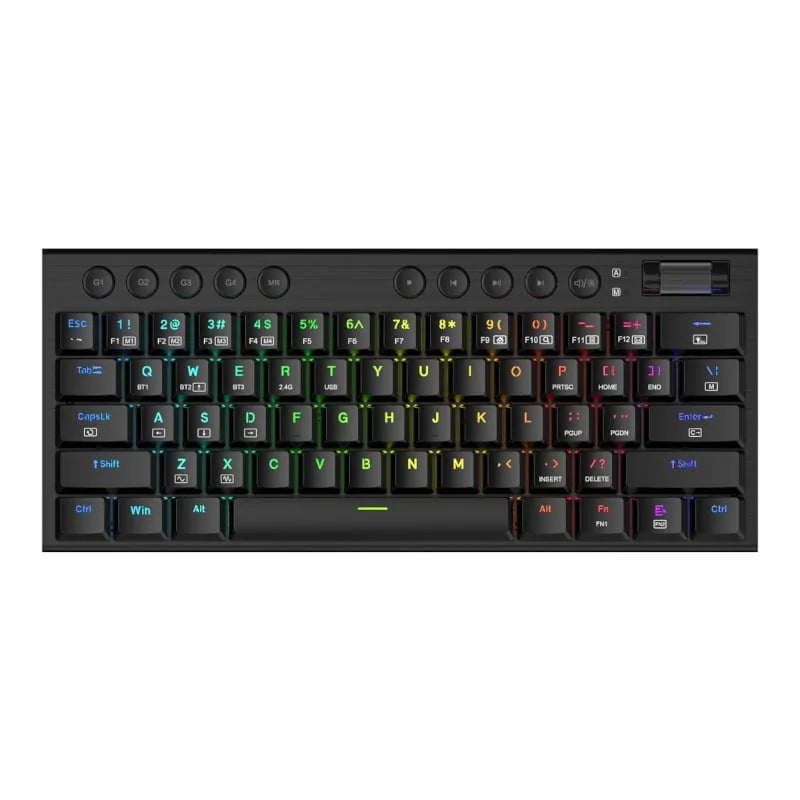 REDRAGON Horus Mini Pro 61Key Wireless Bluetooth Red Switch RGB Low Profile Gaming Mechanical Keyboard – Black