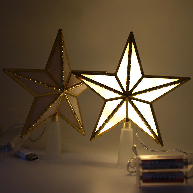 Christmas Tree Top Star Plastic Lights