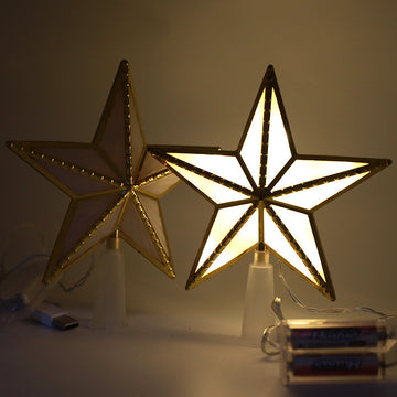 Christmas Tree Top Star Plastic Lights